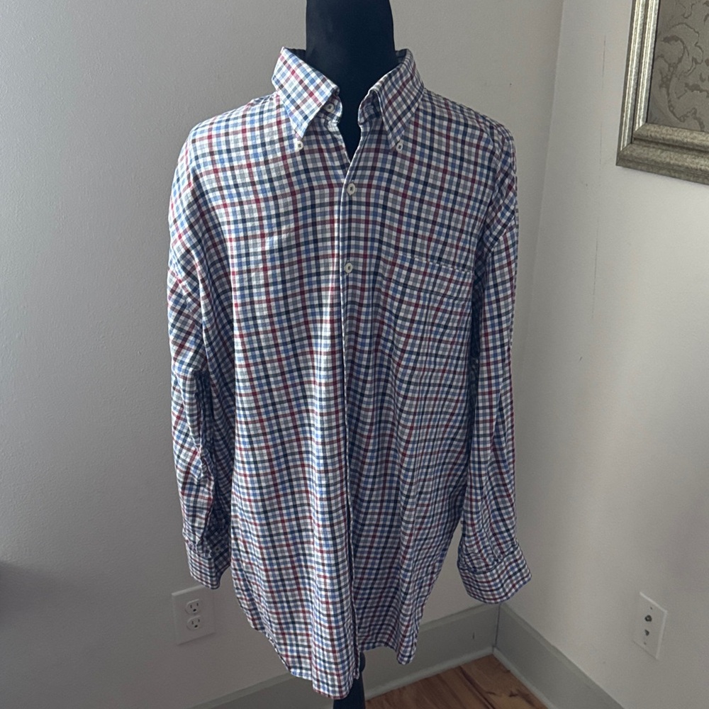 Peter Millar Sz XL Men's‎ Multicolor Checkered  gingham button down Shirt cotton